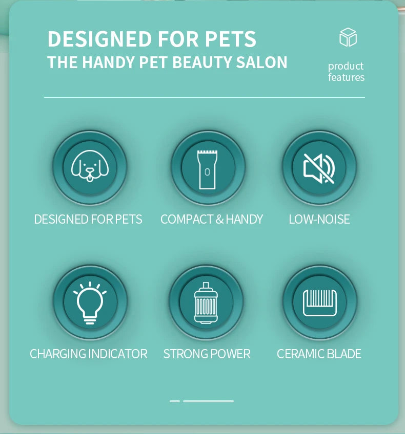 Rechargeable Waterproof Dog Hair Trimmer – USB Pet Grooming Clipper with Ceramic Blade