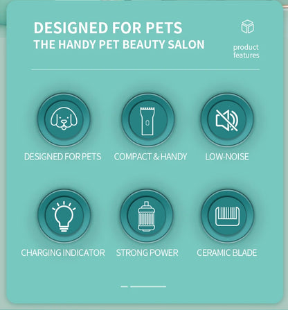 Rechargeable Waterproof Dog Hair Trimmer – USB Pet Grooming Clipper with Ceramic Blade