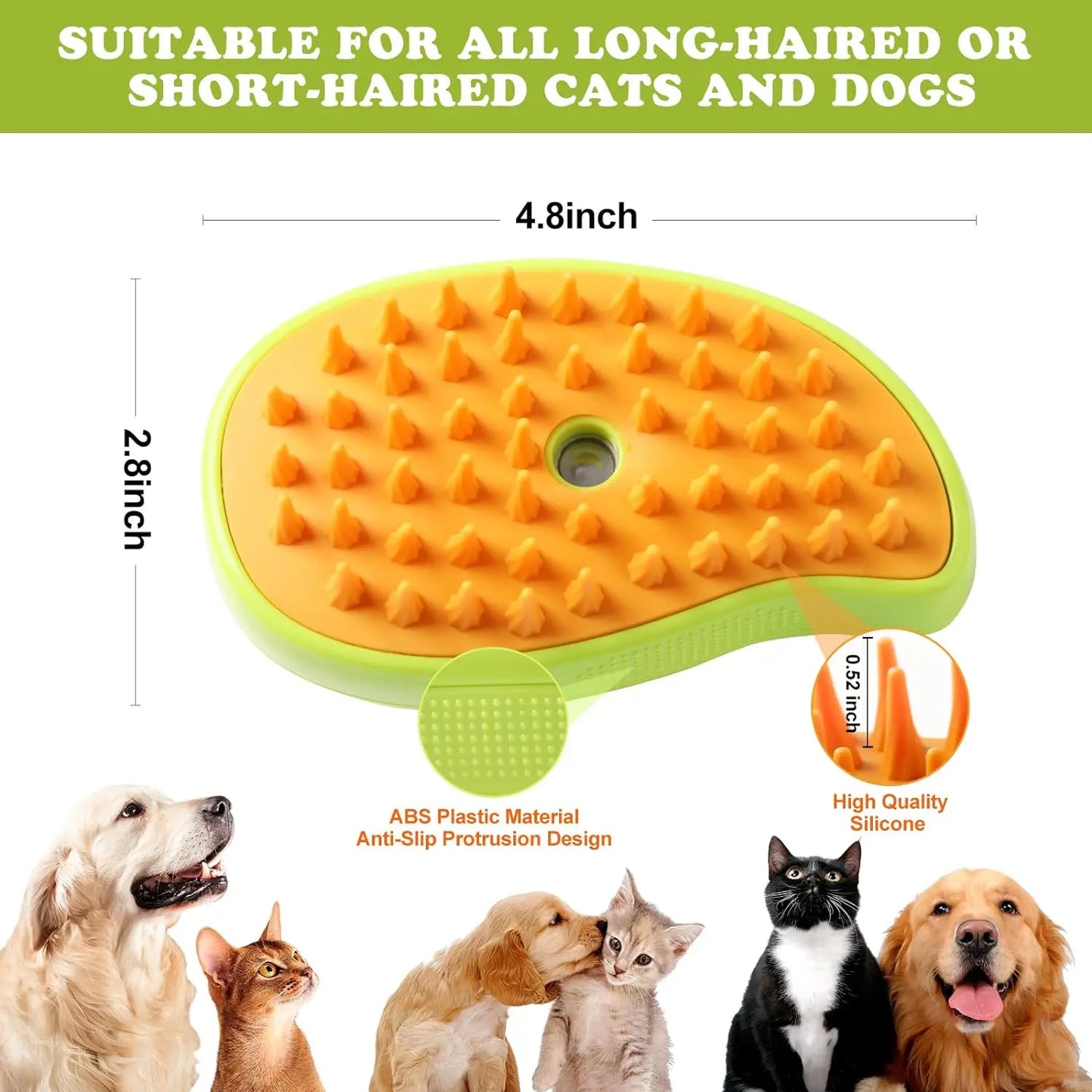 Steam Spray Pet Grooming Brush – Electric 3-in-1 Dog & Cat Deshedding Massage Comb