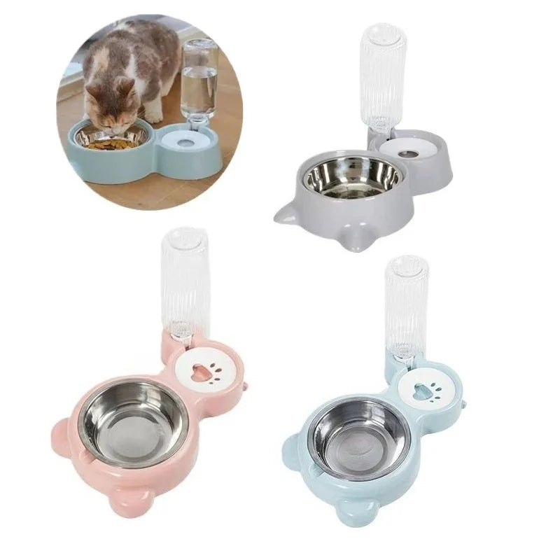 Automatic Pet Food Bowl with Water Dispenser – Dual Feeding & Drinking Station for Cats and Dogs