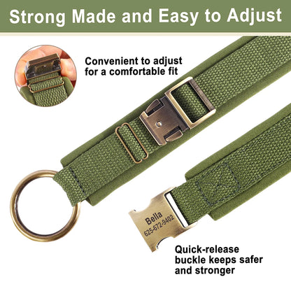 Custom Engraved Nylon Dog Collar – Adjustable Personalized Pet ID Collar