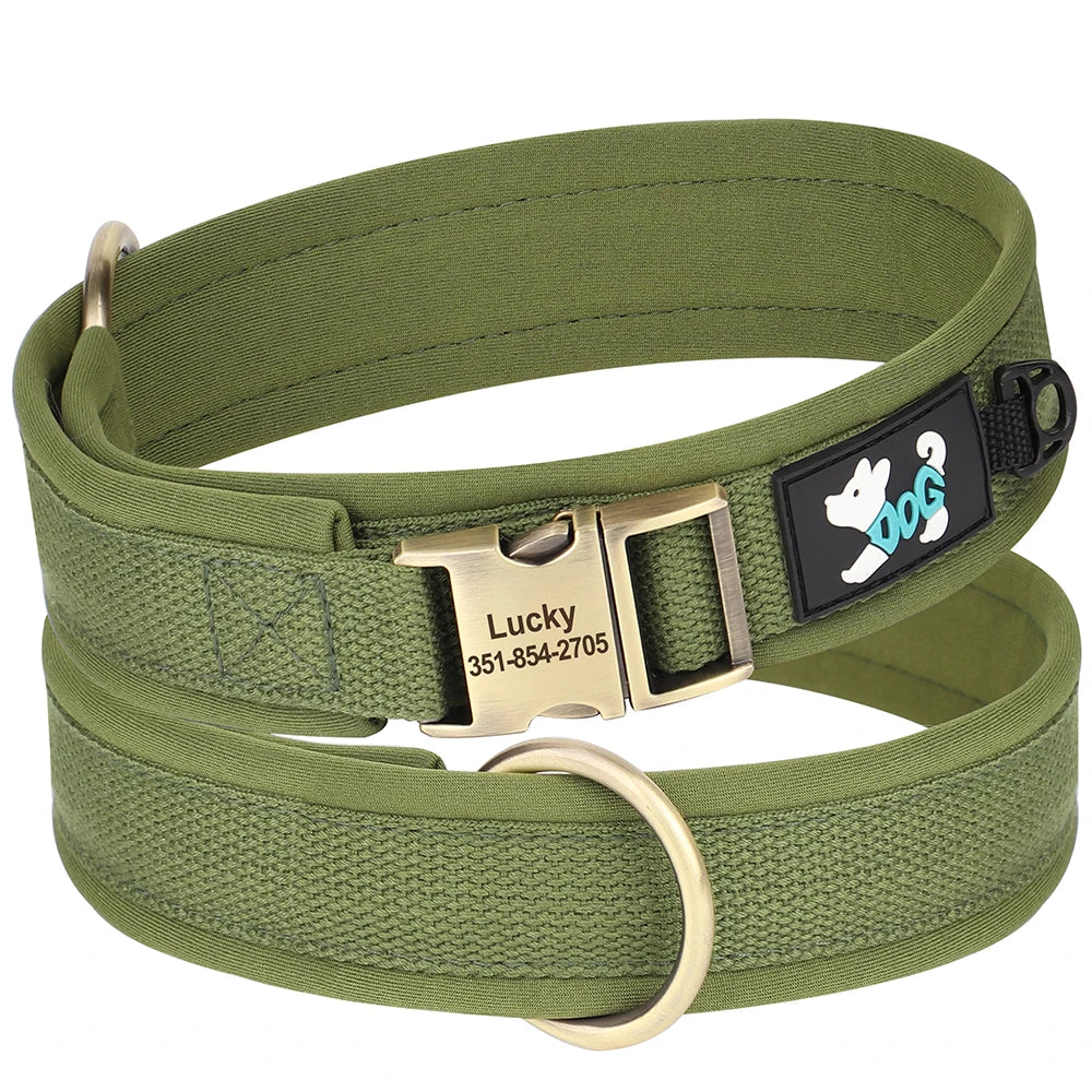 Custom Engraved Nylon Dog Collar – Adjustable Personalized Pet ID Collar
