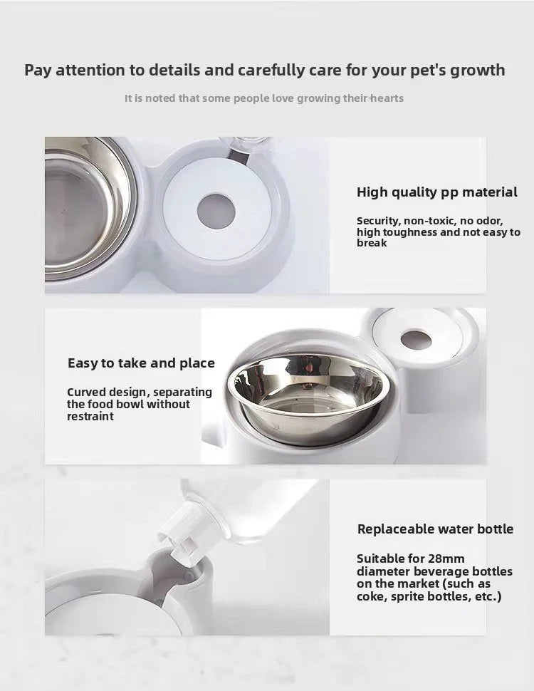 Automatic Pet Food Bowl with Water Dispenser – Dual Feeding & Drinking Station for Cats and Dogs