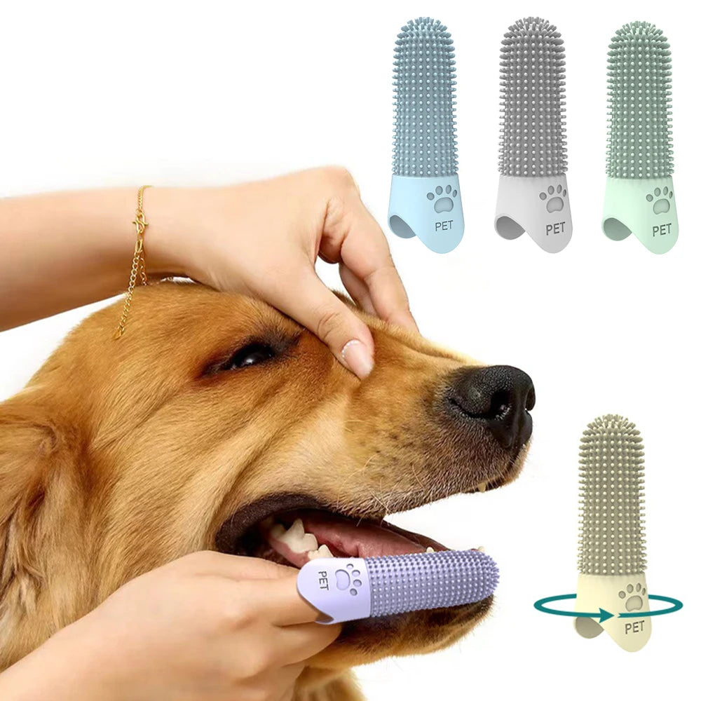 Silicone Pet Finger Toothbrush – Soft Dental Cleaning Brush for Dogs and Cats