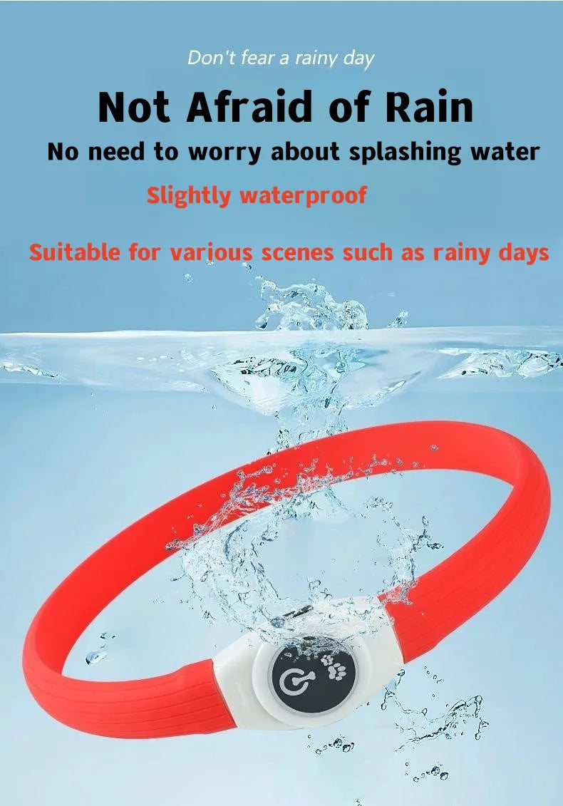 New Led Luminous Dog Collar PVC Waterproof , For Large Medium Small Dogs Collar Usb Light Night Safety Pet Glowing Accessories