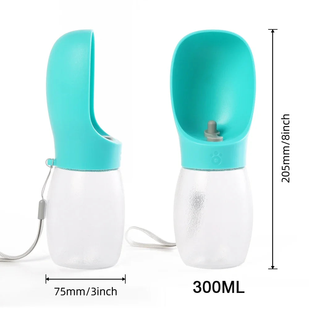 Portable Dog Water Bottle 300ML – Leakproof Travel Drinking Bottle for Dogs and Cats