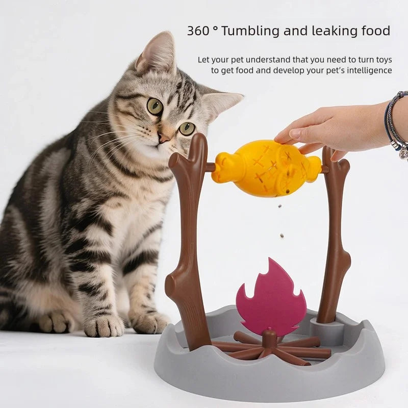 360° Rotating Treat Dispensing Pet Toy – Interactive Slow Feeder for Dogs & Cats