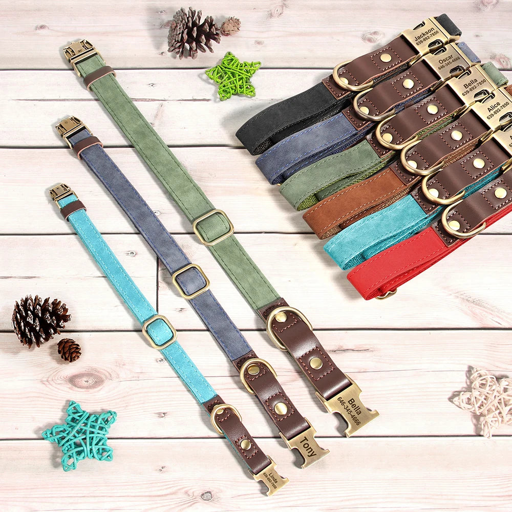 Personalized PU Leather Dog Collar