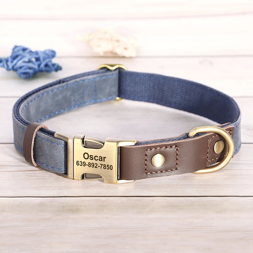 Personalized PU Leather Dog Collar
