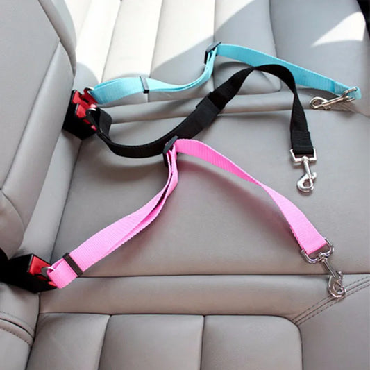 Adjustable Dog & Cat Car Seat Belt – Pet Safety Harness Clip for Travel