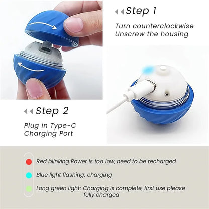 USB Rechargeable Smart Pet Toy Ball – Automatic Moving Interactive Dog & Cat Toy