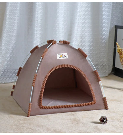 Portable Foldable Pet Tent – Breathable Cat & Dog House with Summer Cool Mat