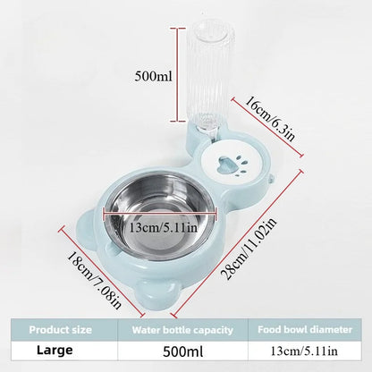 Automatic Pet Food Bowl with Water Dispenser – Dual Feeding & Drinking Station for Cats and Dogs
