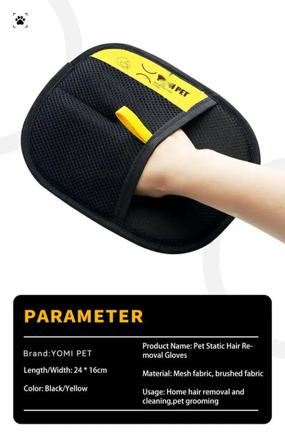 Double-Sided Electrostatic Pet Grooming Gloves – Hair Removal & Deshedding Tool