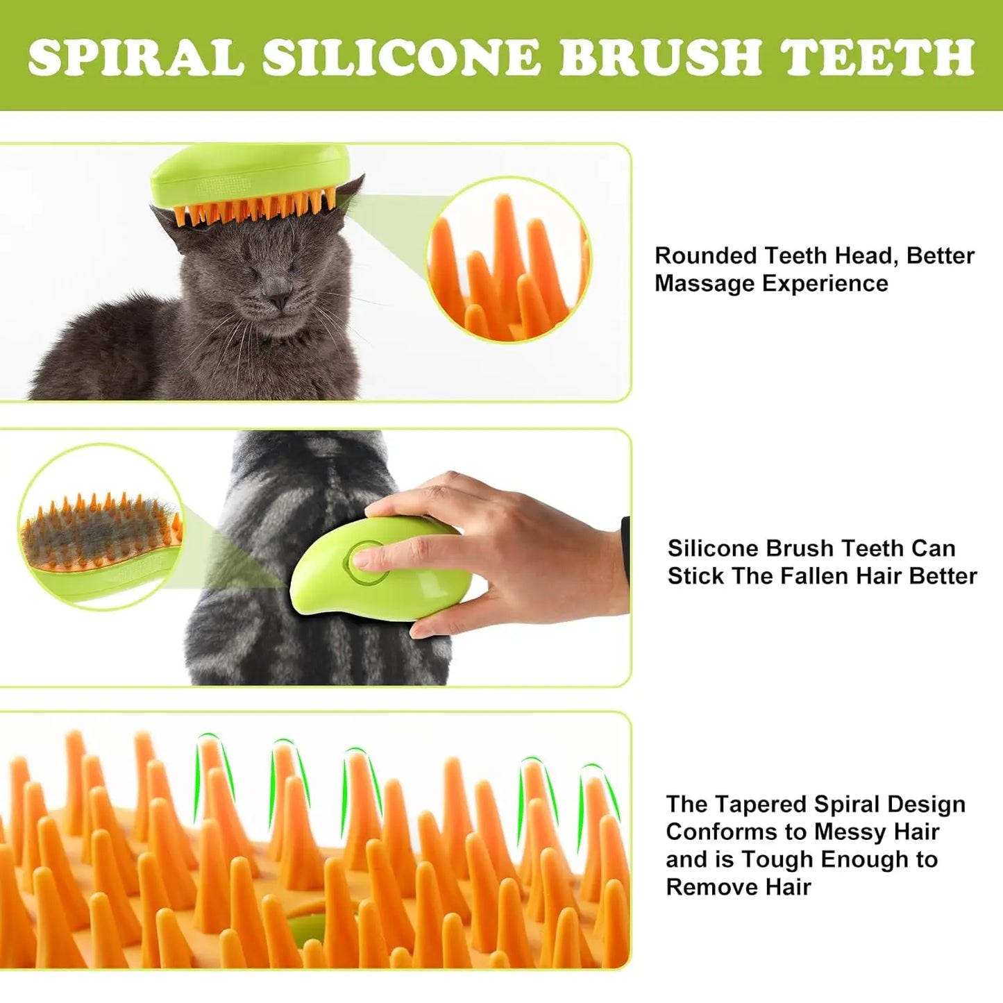 Steam Spray Pet Grooming Brush – Electric 3-in-1 Dog & Cat Deshedding Massage Comb