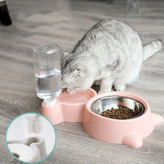 Automatic Pet Food Bowl with Water Dispenser – Dual Feeding & Drinking Station for Cats and Dogs