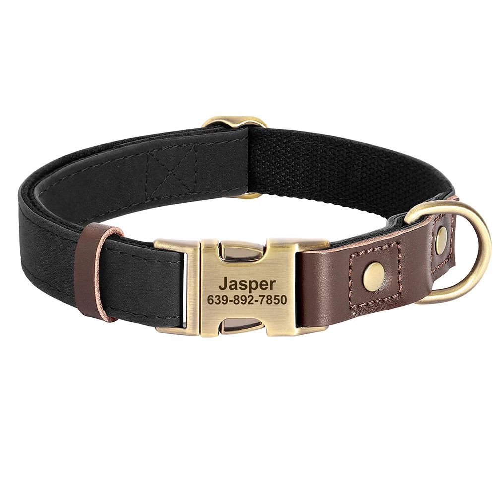 Personalized PU Leather Dog Collar