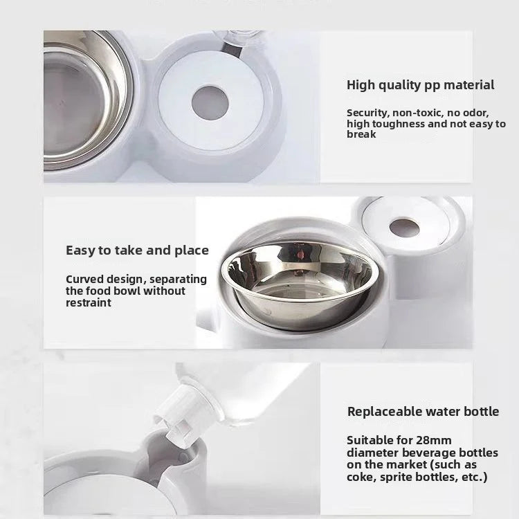 Automatic Pet Food Bowl with Water Dispenser – Dual Feeding & Drinking Station for Cats and Dogs