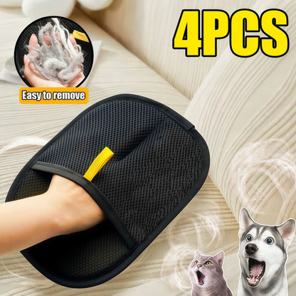 Double-Sided Pet Hair Remover Gloves – Reusable Static Fur Cleaning Tool