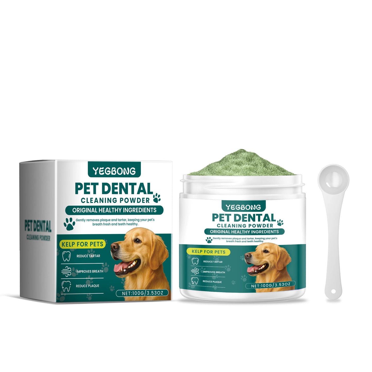Dog Teeth Cleaning Powder 100g – Tartar & Plaque Removal Dental Care for Fresh Breath
